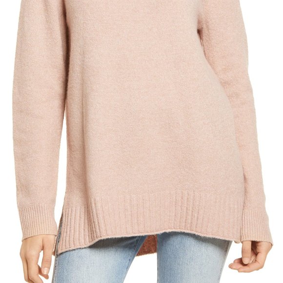 Women's Bp. Longline Turtleneck Sweater, Size Small - Pink 3689 - Picture 2 of 4